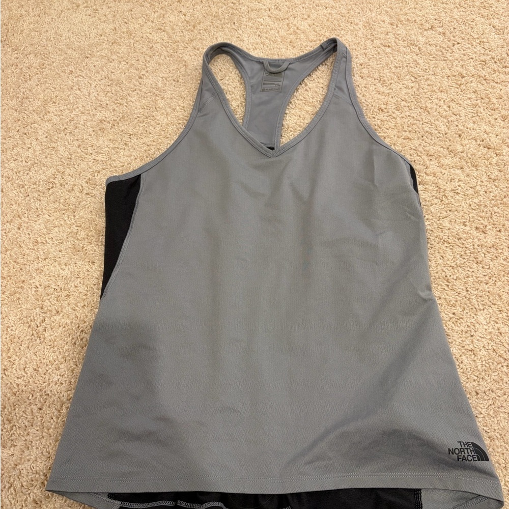 The North Face Gray Racerback V-Neck Athletic Tank